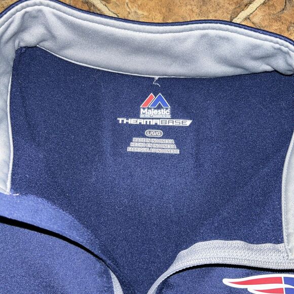 New England Patriots Majestic Thermabase 1/4 Zip Pullover Jacket Large Mens - Picture 3 of 5